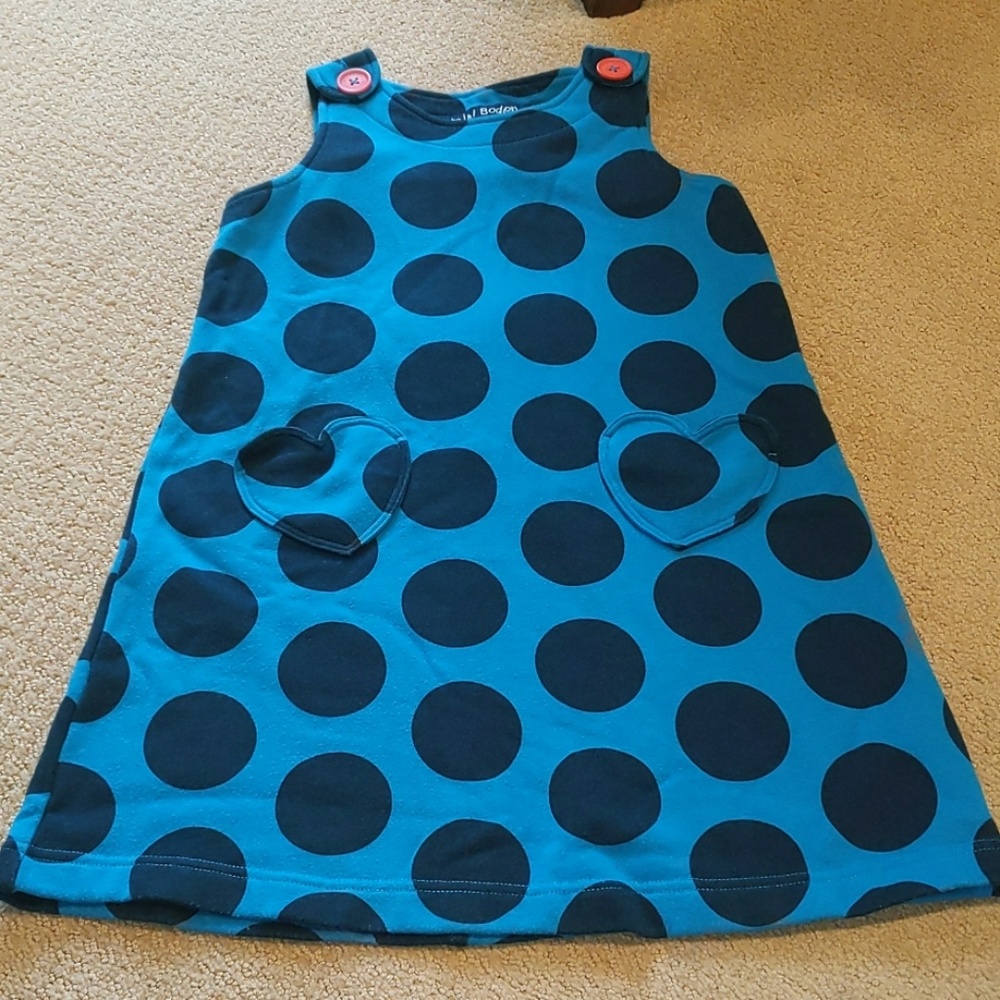 NWOT Mini Boden Sleeveless Blue Polkadot Dress